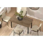 Sahra Sandalye Elmas Mutfak Masası Takımı - 80x120 cm Kestane - Görsel 2