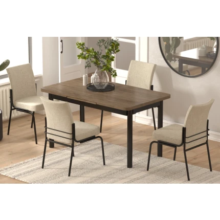 Sahra Sandalye Elmas Mutfak Masası Takımı - 80x120 cm