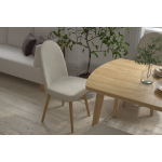 Mara Sandalye Hazar Bank Aras Mutfak Masası Takımı - 80x140 cm Beyaz - Naturel - Görsel 3