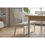 Damla Sandalye Peri Bank Ece Mutfak Masası Takımı - 80x120 cm Beyaz - Naturel - Görsel 3