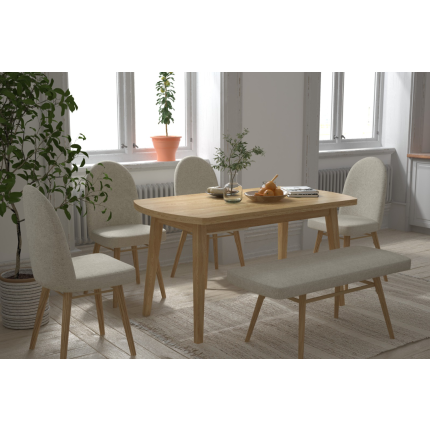 Mara Sandalye Hazar Bank Aras Mutfak Masası Takımı - 80x140 cm