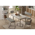 Damla Sandalye Peri Bank Ece Mutfak Masası Takımı - 80x120 cm - Görsel 3