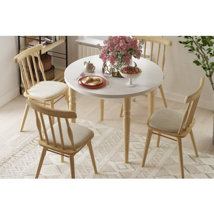 Soma Sandalye Turna Yuvarlak Mutfak Masası Takımı