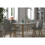 Mara Sandalye Aras Mutfak Masası Takımı - 80x140 cm Gri - Beyaz/Naturel - Görsel 2
