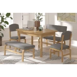 Ege Sandalye Peri Bank Fırat Mutfak Masası Takımı - 80x120 cm Yeşil - Kestane - Görsel 2