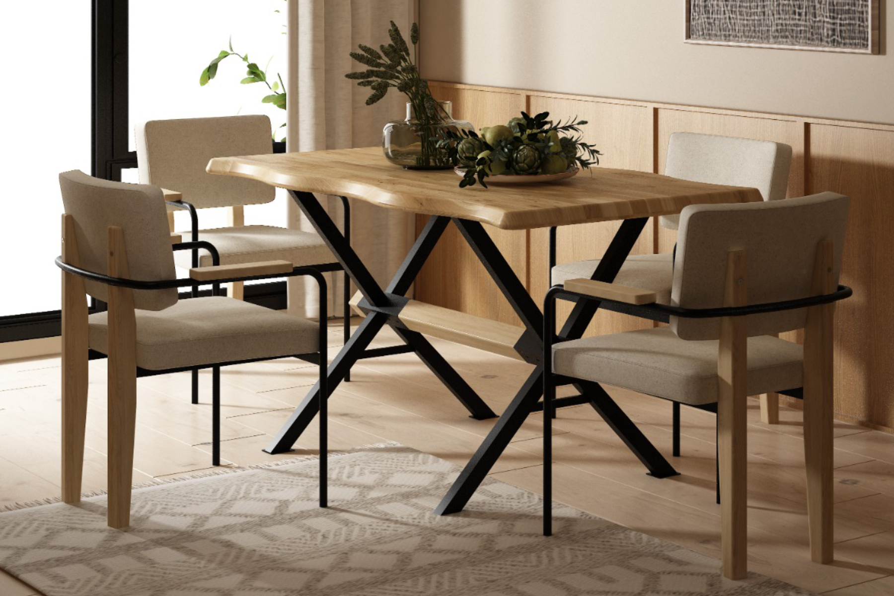 vilinzecom16 Saray Sandalye Aksa Mutfak Masası Takımı - 80x140 cm - Görsel 1