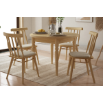 Soma Sandalye Turna Yuvarlak Mutfak Masası Takımı Naturel - Görsel 2