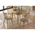 Soma Sandalye Turna Yuvarlak Mutfak Masası Takımı Naturel - Görsel 3