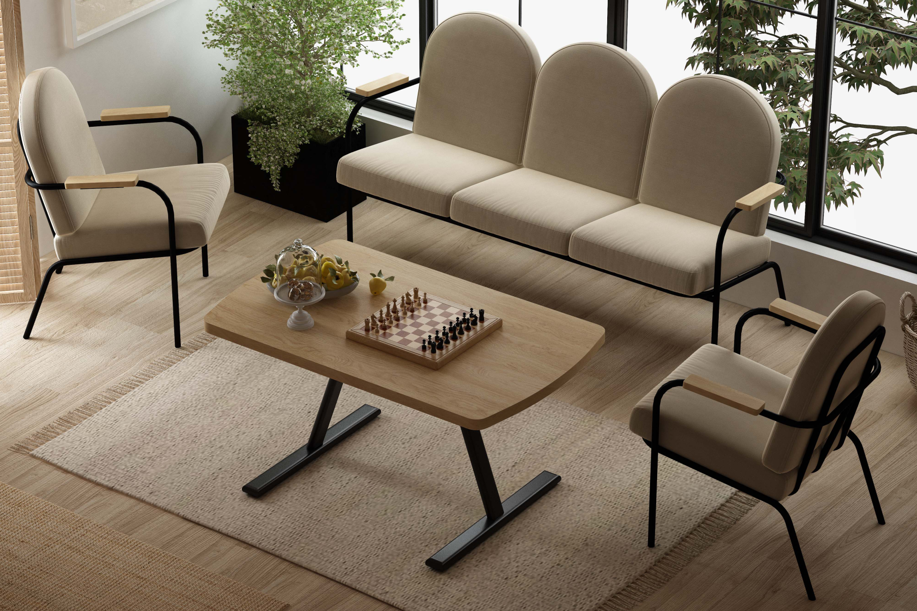 yeni-beyman1 Bey 311 Kayra Sehpalı Bahçe Balkon Takımı - Görsel 1