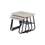 Zigana Çok Amaçlı Siyah Metal Ayak 3'lü Zigon Sehpa Traverten - Görsel 3