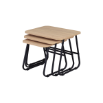 Zigana Çok Amaçlı Siyah Metal Ayak 3'lü Zigon Sehpa Naturel - Görsel 3