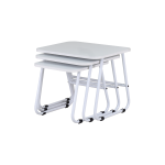 Zigana Çok Amaçlı Beyaz Metal Ayak 3'lü Zigon Sehpa Beyaz - Görsel 3