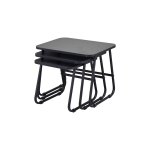 Zigana Çok Amaçlı Siyah Metal Ayak 3'lü Zigon Sehpa Siyah - Görsel 3