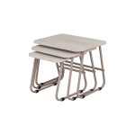 Zigana Çok Amaçlı Vizon Metal Ayak 3'lü Zigon Sehpa Traverten - Görsel 3