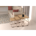 Zigana Çok Amaçlı Vizon Metal Ayak 3'lü Zigon Sehpa Naturel - Görsel 2