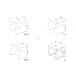Zigana Çok Amaçlı Siyah Metal Ayak 3'lü Zigon Sehpa Beyaz - Görsel 4