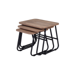 Zigana Çok Amaçlı Siyah Metal Ayak 3'lü Zigon Sehpa Kestane - Görsel 3