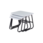 Zigana Çok Amaçlı Siyah Metal Ayak 3'lü Zigon Sehpa Beyaz - Görsel 3