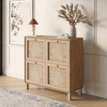 Dune Ayakkabılık Çok Amaçlı Dolap Ahşap Ayaklı Ahşap Jüt Kapaklı DN4-SJ - Görsel 6