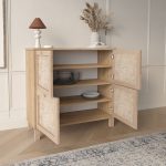 Dune Ayakkabılık Çok Amaçlı Dolap Ahşap Ayaklı Ahşap Jüt Kapaklı DN4-SJ - Görsel 4