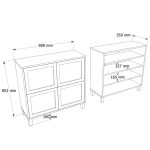 Dune Ayakkabılık Çok Amaçlı Dolap Ahşap Ayaklı Ahşap Jüt Kapaklı DN4-SJ - Görsel 8