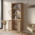 Dune Kitaplık Raf Ahşap Ayaklı 180cm Ahşap Jüt Kapaklı DN5-SJ - Görsel 7