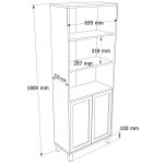 Dune Kitaplık Raf Ahşap Ayaklı 180cm Ahşap Jüt Kapaklı DN5-SJ - Görsel 8