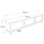 Dune Tv Ünitesi Sehpası Ahşap Ayaklı 3 Ahşap Jüt Kapaklı 180cm DN2-SJ - Görsel 5
