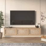 Dune Tv Ünitesi Sehpası Duvara Monte 3 Ahşap Jüt Kapaklı 180cm DN1-SJ