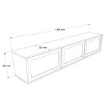 Dune Tv Ünitesi Sehpası Duvara Monte 3 Ahşap Jüt Kapaklı 180cm DN1-SJ - Görsel 5