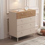 Luke Geniş Şifonyer 4 Çekmeceli Ahşap Ayaklı Kumsal-Sepet LK6-CS - Görsel 2