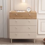 Luke Geniş Şifonyer 4 Çekmeceli Ahşap Ayaklı Kumsal-Sepet LK6-CS - Görsel 3