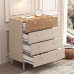 Luke Geniş Şifonyer 4 Çekmeceli Ahşap Ayaklı Kumsal-Sepet LK6-CS - Görsel 7