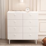 Luke Geniş Şifonyer 8 Çekmeceli Ahşap Ayaklı Beyaz LK7-W - Görsel 6