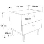 Luke Komodin 2 Çekmeceli Ahşap Ayaklı Beyaz LK1-W - Görsel 8