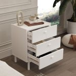 Luke Komodin 3 Çekmeceli Ahşap Ayaklı Beyaz LK2-W - Görsel 4