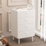 Luke Şifonyer 4 Çekmeceli Ahşap Ayaklı Beyaz LK3-W - Görsel 3