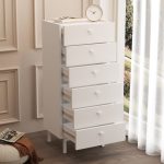 Luke Şifonyer 6 Çekmeceli Ahşap Ayaklı Beyaz LK5-W - Görsel 4