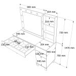 Monroe Makyaj Masası 3 Çekmecel Kapaklı Düzenleyici Hollywood Led Işıklı Raflı Beyaz MO6-W - Görsel 7