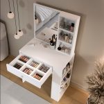 Monroe Makyaj Masası Çekmeceli Düzenleyici Raflı Beyaz MO1-W - Görsel 10