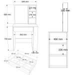 Monroe Makyaj Masası Çekmeceli Düzenleyici Raflı Beyaz MO1-W - Görsel 7