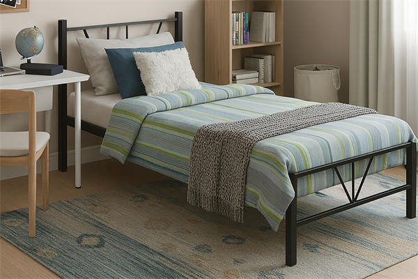 unimet-alchera-tek-kisilik-siyah-metal-ec1939 Alchera Tek Kişilik Siyah Metal Karyola - Görsel 1