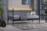 Alpas Daybed Tek Kişilik Siyah Metal Karyola - Görsel 3