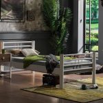 Asos Tek Kişilik Ferforje Beyaz Metal Karyola