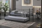 Daily Yavrulu Daybed-Çift Tek Kişilik Siyah Metal Karyola - Görsel 3