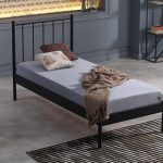 Falez-ST Tek Kişilik Ferforje Siyah Metal Karyola