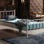 Falez Tek Kişilik Ferforje Beyaz Metal Karyola