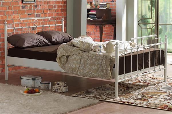 unimet-hatkus-cift-kisilik-ferforje-be-526c53 Hatkus Çift Kişilik Ferforje Beyaz Metal Karyola - Görsel 1