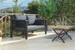 Kappis Dk Metal Sofa Sedir İkili Koltuk Siyah-Antrasit
