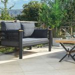 Kappis Dk Metal Sofa Sedir İkili Koltuk Siyah-Antrasit